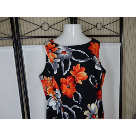 DRESS BARN Black Floral CLASSIC Sleeveless Career DRESS- Women’s SIZE 22 - Picture 3 of 7